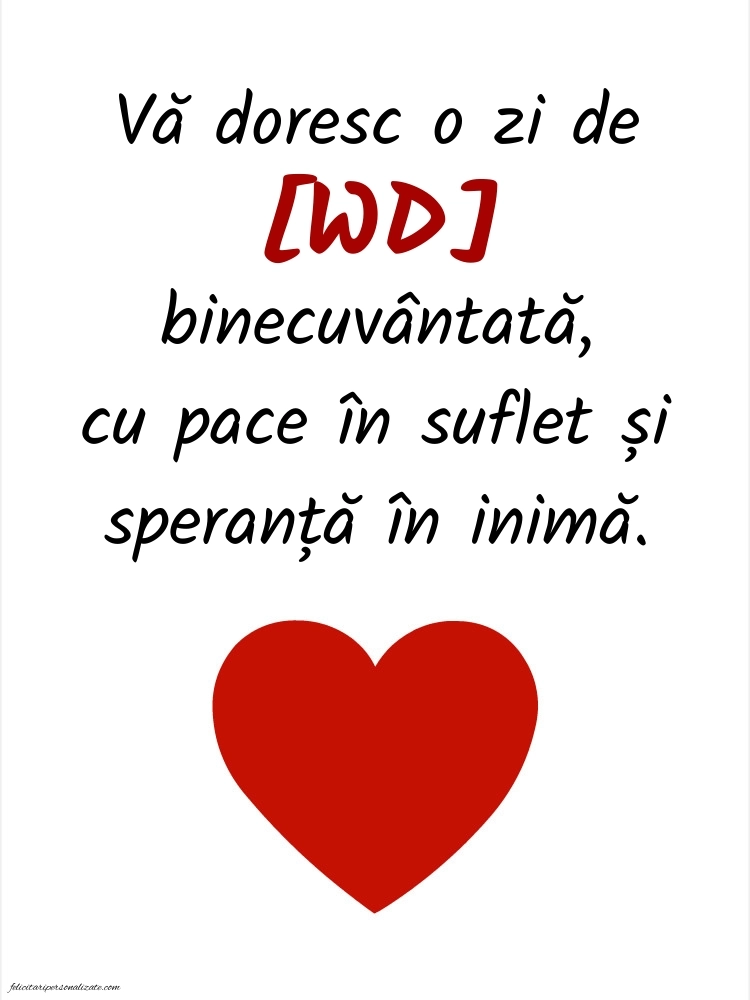 Imagini de Bună Dimineața cu Zilele Săptămânii: Inimioare