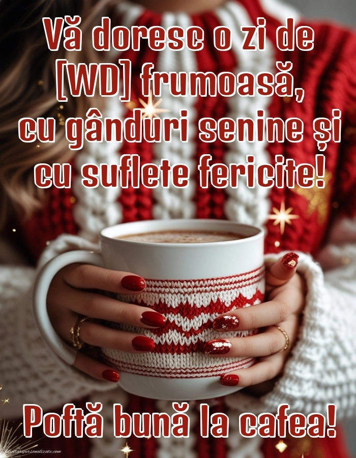 Imagini de Bună Dimineața cu Zilele Săptămânii: Cafea