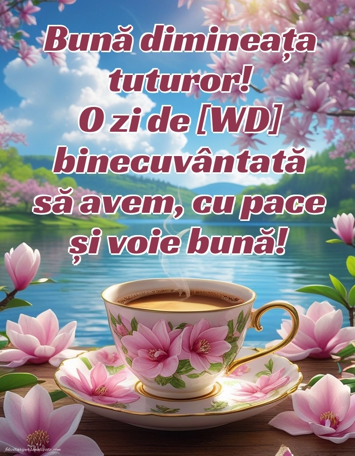 Imagini de Bună Dimineața cu Zilele Săptămânii: Cafea
