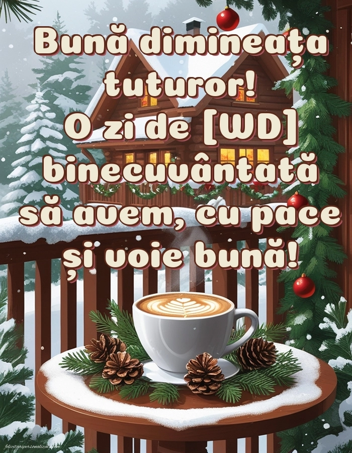 Imagini de Bună Dimineața cu Zilele Săptămânii: Cafea