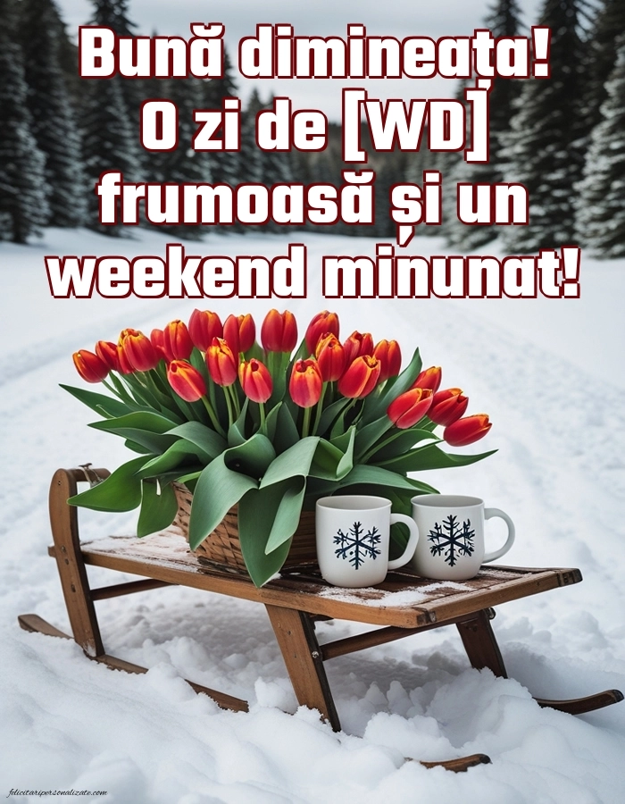 Imagini de Bună Dimineața cu Zilele Săptămânii: Lalele