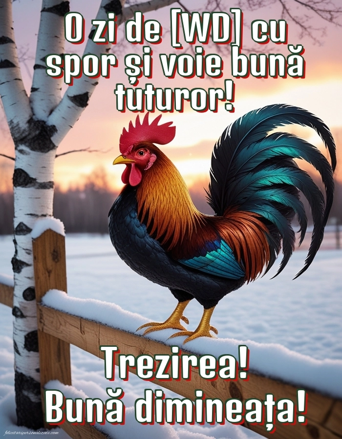 Imagini de Bună Dimineața cu Zilele Săptămânii: Peisaj de iarnă