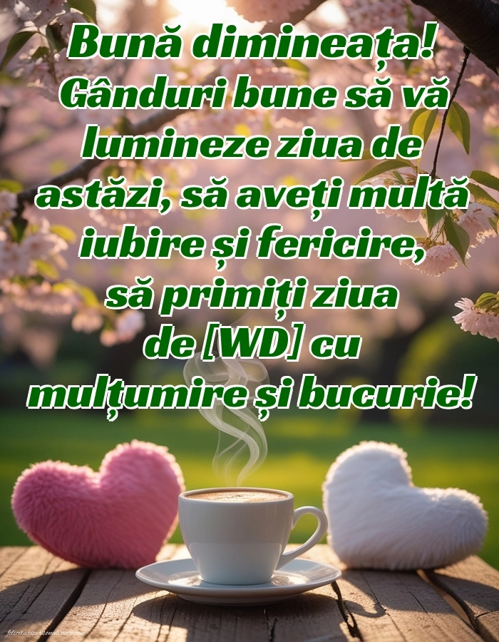 Imagini de Bună Dimineața cu Zilele Săptămânii: Cafea