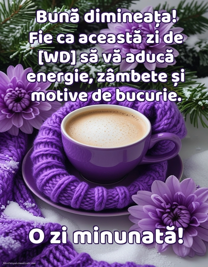 Imagini de Bună Dimineața cu Zilele Săptămânii: Cafea