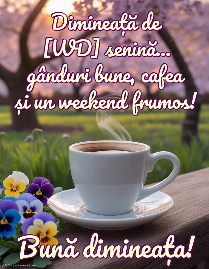 Imagini de Bună Dimineața cu Zilele Săptămânii: Cafea