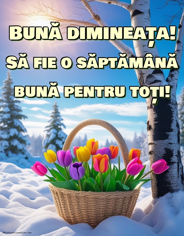 Imagini de Bună Dimineața cu Zilele Săptămânii: Lalele