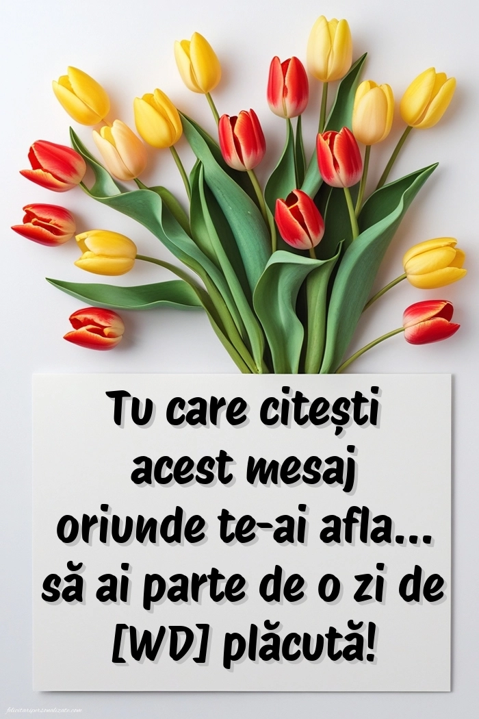 Imagini de Bună Dimineața cu Zilele Săptămânii: Lalele