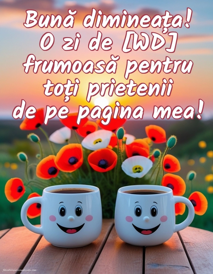 Imagini de Bună Dimineața cu Zilele Săptămânii: Cafea