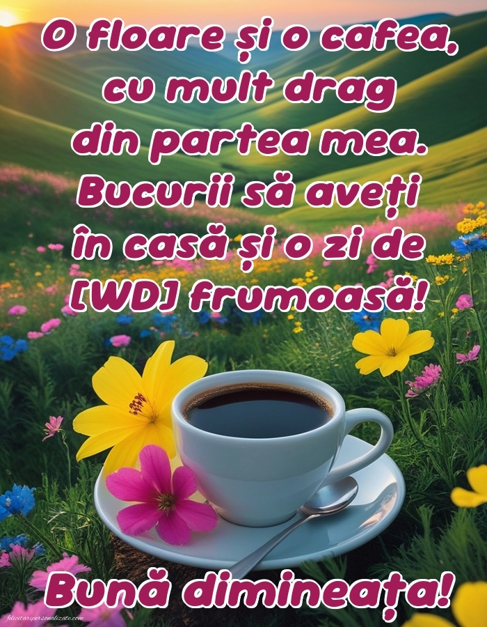 Imagini de Bună Dimineața cu Zilele Săptămânii: Cafea