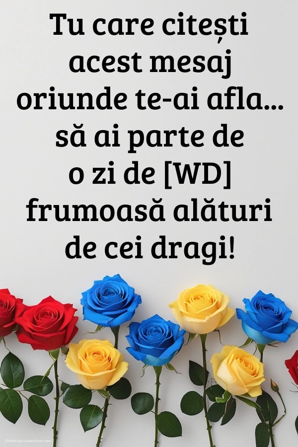 Imagini de Bună Dimineața cu Zilele Săptămânii: Trandafiri