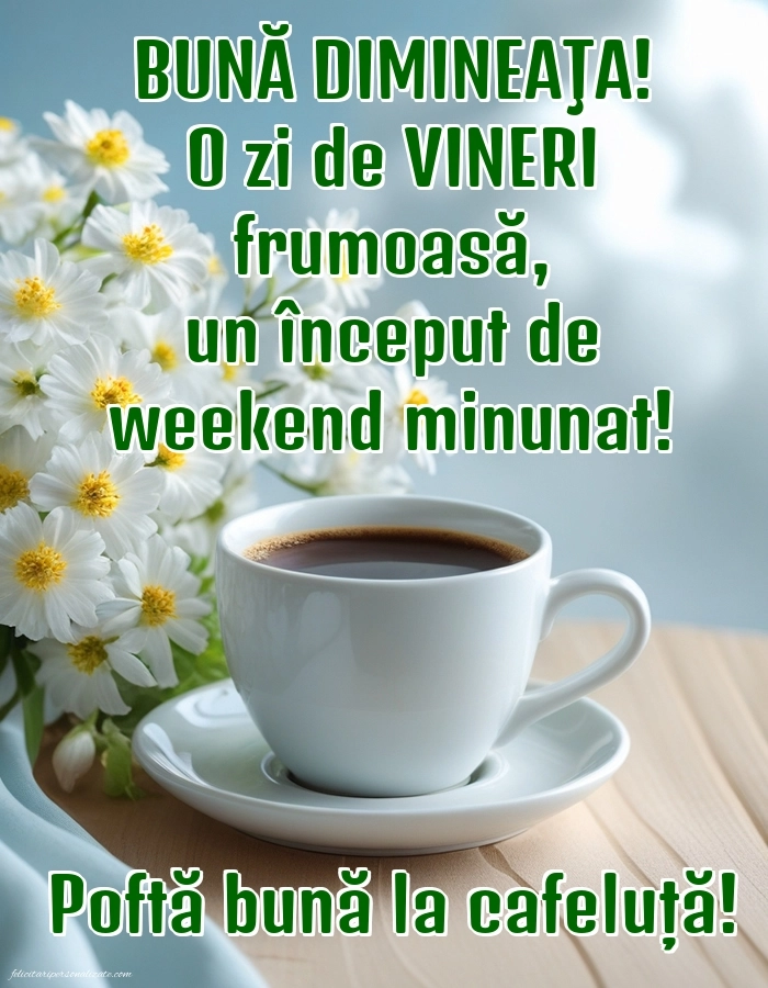 Imagini de Bună Dimineața cu Zilele Săptămânii: Cafea