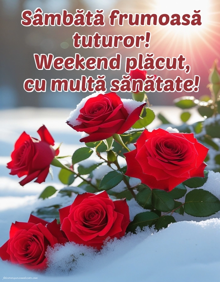 Imagini de Bună Dimineața cu Zilele Săptămânii: Trandafiri