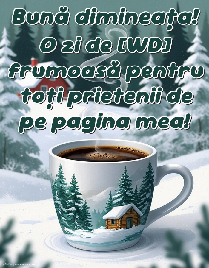 Imagini de Bună Dimineața cu Zilele Săptămânii: Cafea