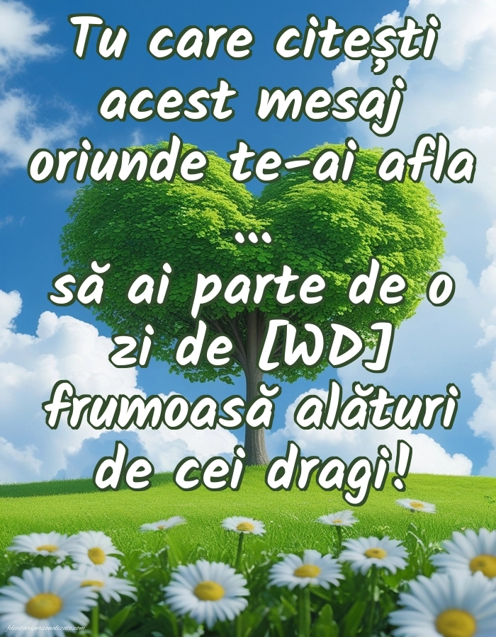 Imagini de Bună Dimineața cu Zilele Săptămânii: Peisaj de primăvară