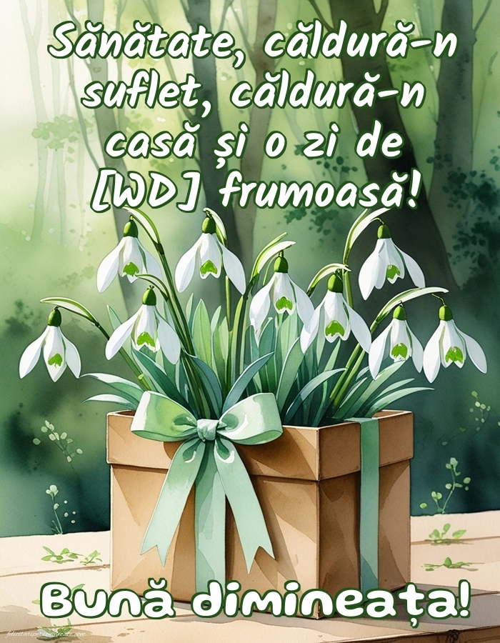 Imagini de Bună Dimineața cu Zilele Săptămânii: Peisaj de primăvară