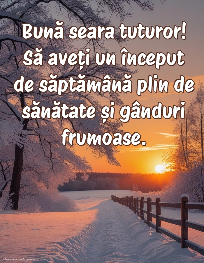 Imagini frumoase de Bună Seara pentru Facebook: Peisaj de iarnă