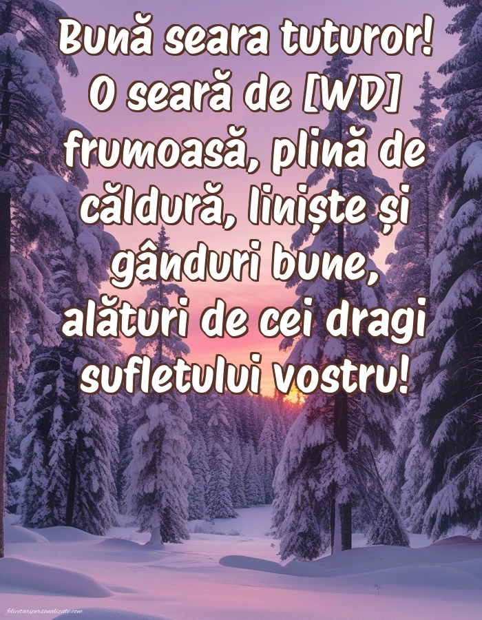 Imagini frumoase de Bună Seara pentru Facebook: Peisaj de iarnă