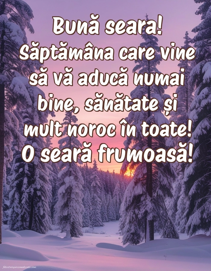 Imagini frumoase de Bună Seara pentru Facebook: Peisaj de iarnă