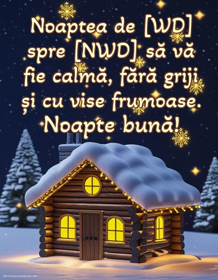 Imagini frumoase de Noapte Bună pentru Facebook: Peisaj de iarnă