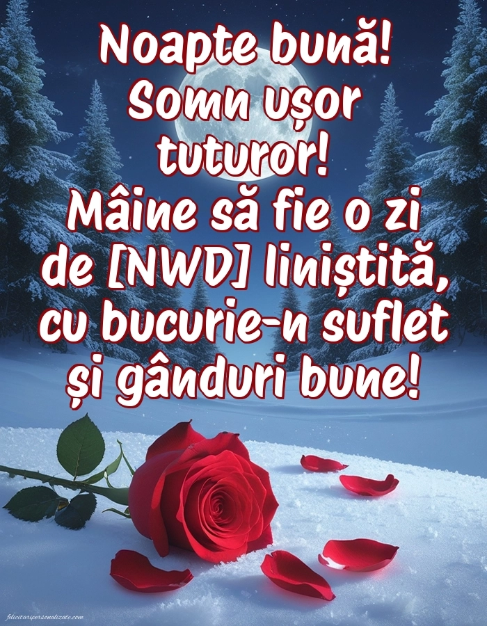 Imagini frumoase de Noapte Bună pentru Facebook: Peisaj de iarnă