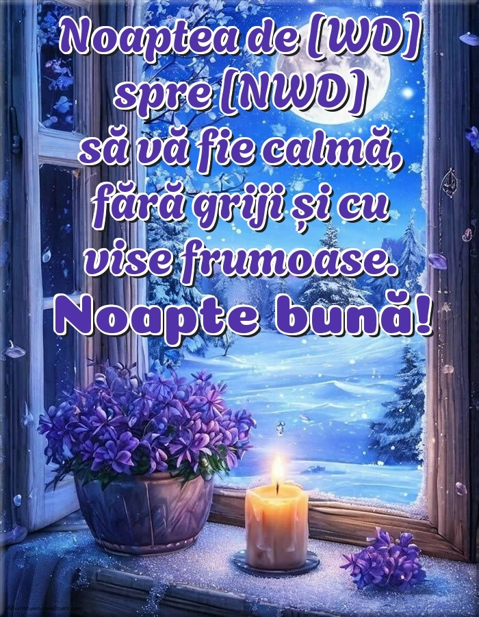 Imagini frumoase de Noapte Bună pentru Facebook: Peisaj de iarnă