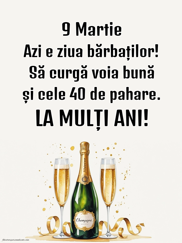 Imagini de 9 Martie (Sfinții 40 de Mucenici, Ziua Bărbaților) pentru Facebook: Șampanie