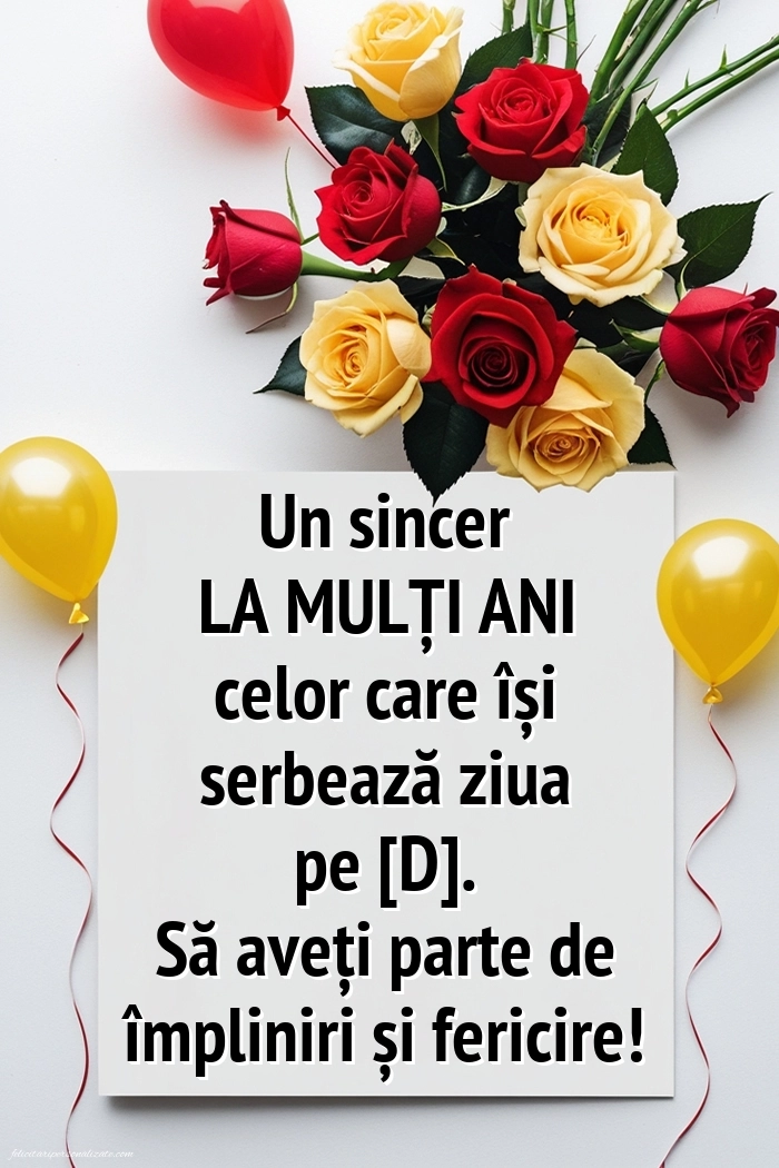 Imagini de La mulți ani pentru FACEBOOK: Trandafiri și baloane