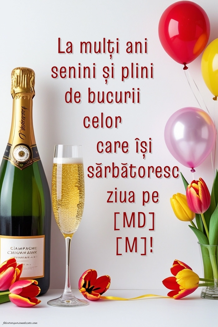 Imagini de La mulți ani pentru FACEBOOK: Șampanie și lalele