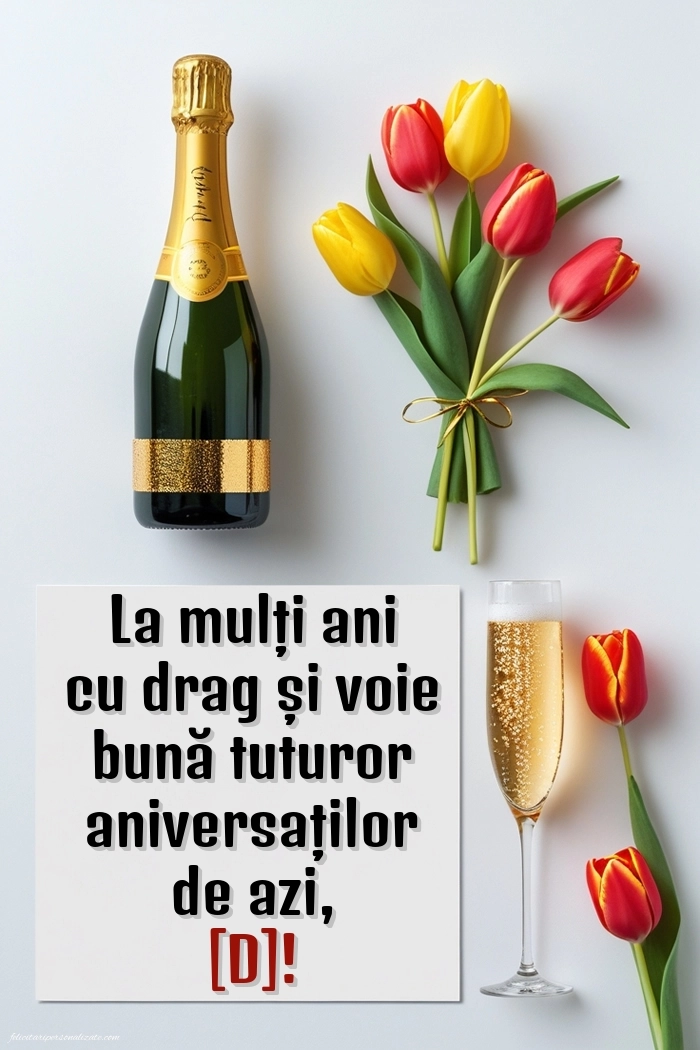 Imagini de La mulți ani pentru FACEBOOK: Șampanie și lalele