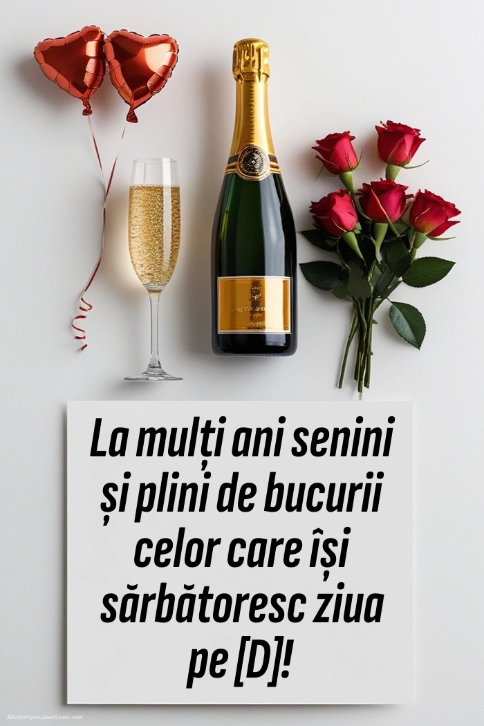 Imagini de La mulți ani pentru FACEBOOK: Șampanie și flori