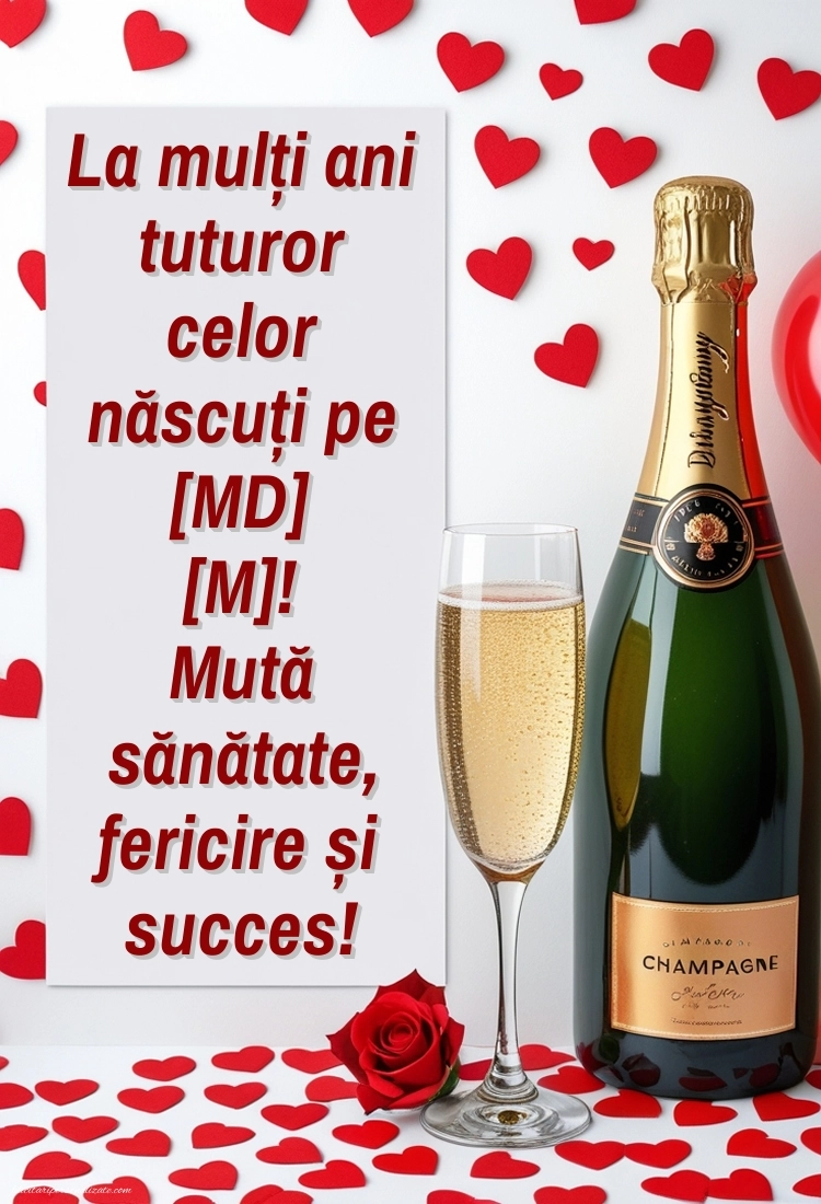 Imagini de La mulți ani pentru FACEBOOK: Șampanie și trandafiri