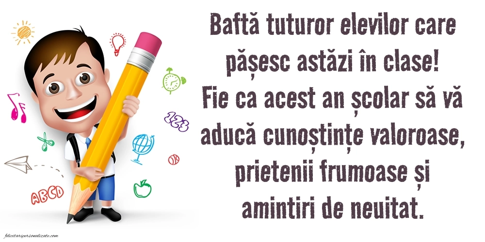 Imagini cu mesaje pentru prima zi de Școală: Școală