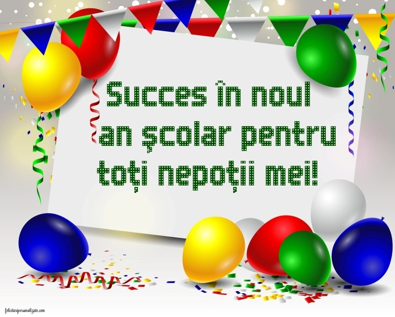 Imagini cu mesaje pentru prima zi de Școală: Baloane