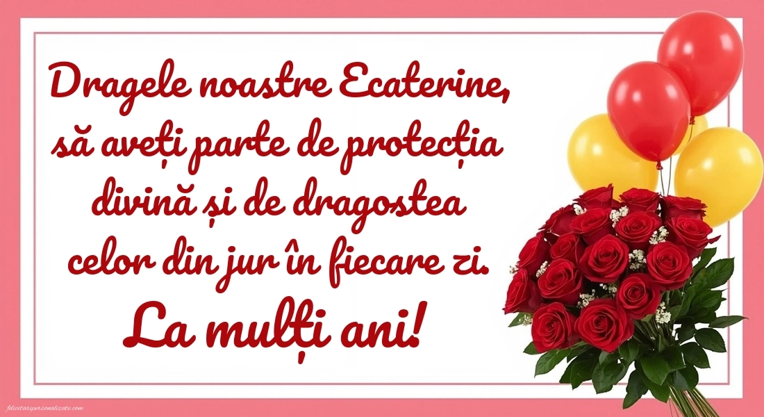 Imagini cu mesaje de Sfânta Ecaterina: Trandafiri și baloane