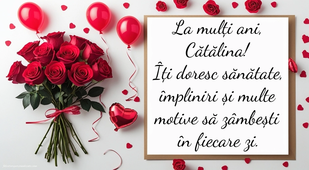 Imagini cu mesaje de Sfânta Ecaterina: Trandafiri și baloane