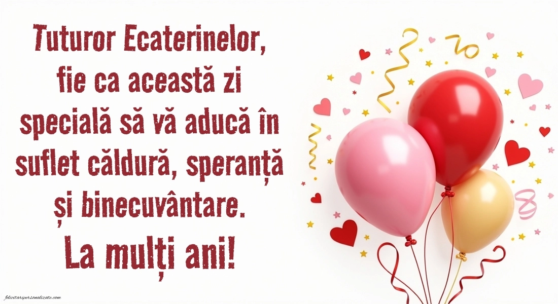 Poze cu mesaje de Sf. Ecaterina (25 Noiembrie): Baloane