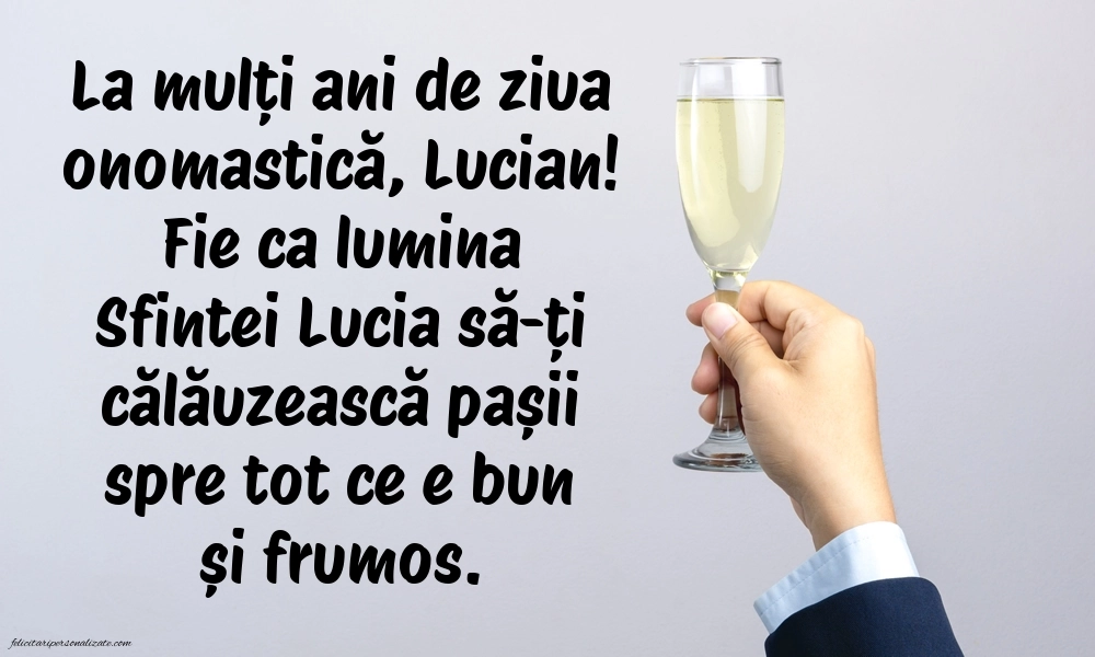 Imagini cu Felicitări de Sfânta Lucia (13 Decembrie): Șampanie