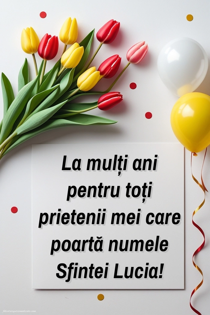 Imagini cu Felicitări de Sfânta Lucia (13 Decembrie): Lalele