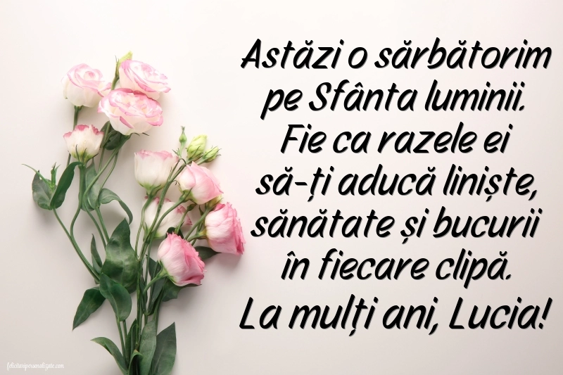 Imagini cu Felicitări de Sfânta Lucia (13 Decembrie): Flori