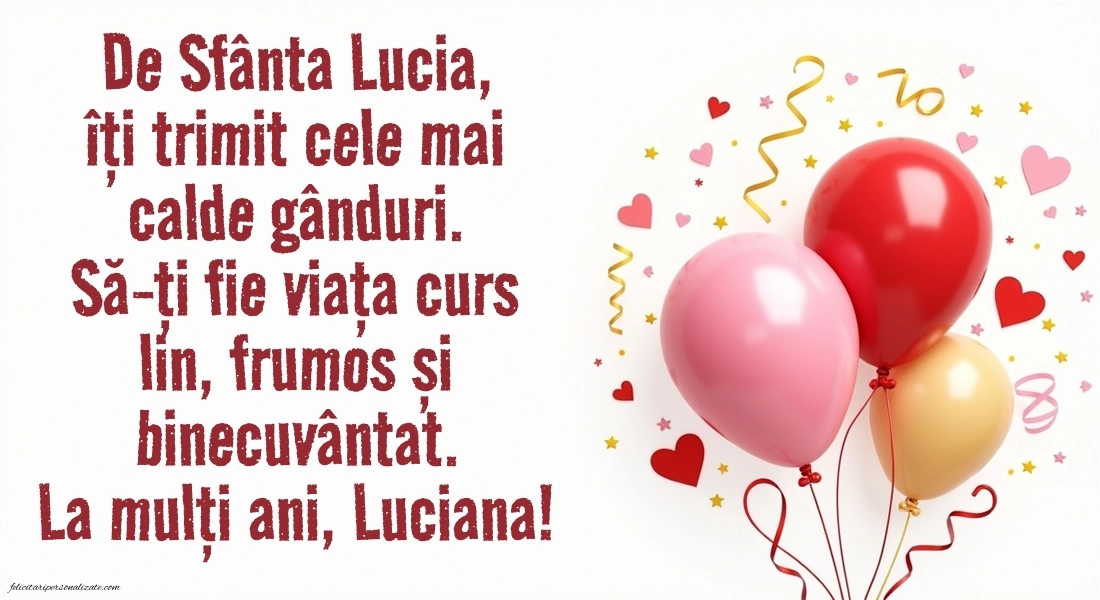 Imagini cu Mesaje de Sf. Lucia 2025: Baloane