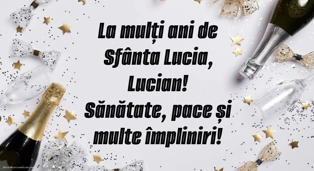 Poze cu urări de Sfânta Lucia: Șampanie și confetti