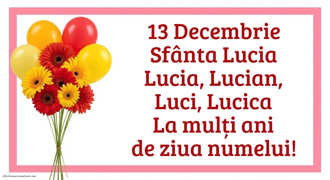 Imagini cu Mesaje de Sf. Lucia 2025: Gerbera