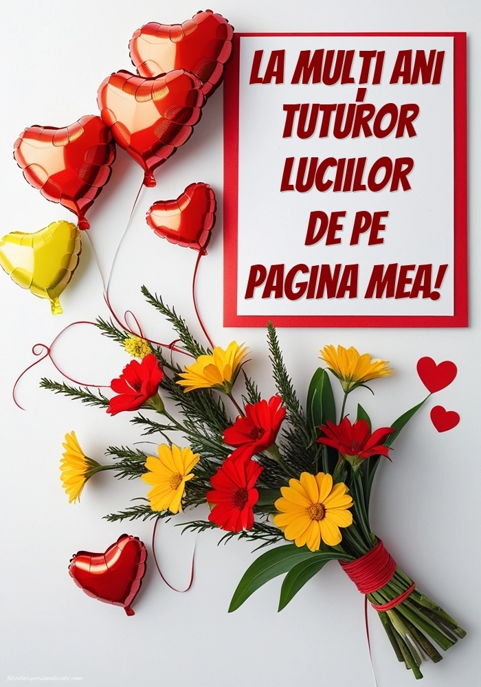 Poze cu urări de Sfânta Lucia: Flori și Inimioare