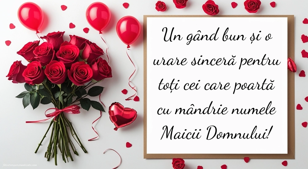 Felicitări și imagini de 15 August - Sfânta Maria Mare: Trandafiri și baloane