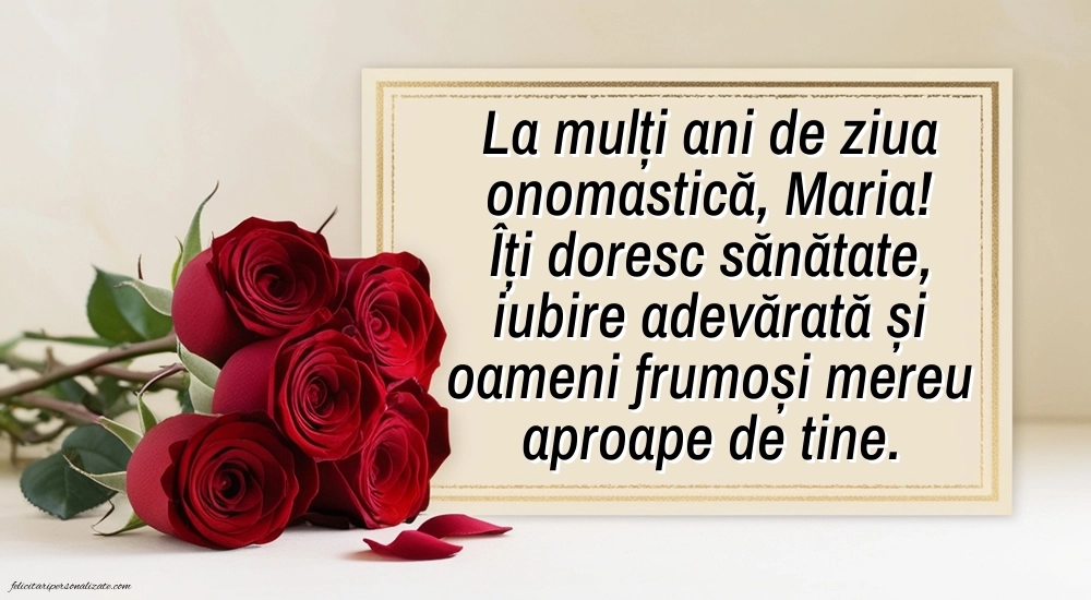 Imagini cu urări de Sfânta Maria: Trandafiri