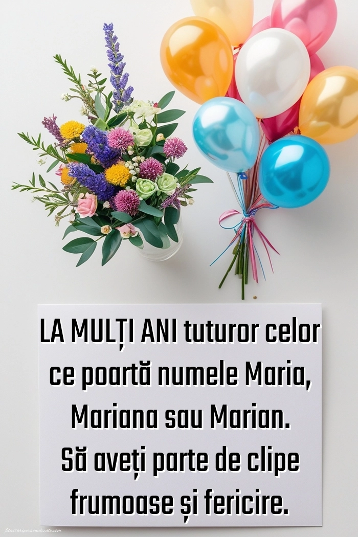 8 Septembrie 2025: Imagini cu urări de Sfânta Maria Mică: Flori și baloane