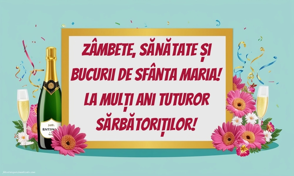 8 Septembrie 2025: Imagini cu urări de Sfânta Maria Mică: Șampanie