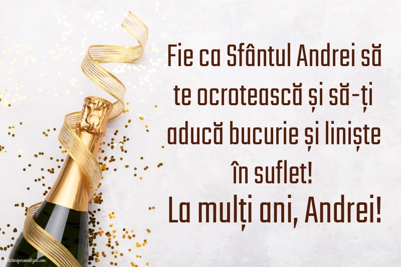 Imagini de la mulți ani de Sfântul Andrei: Șampanie