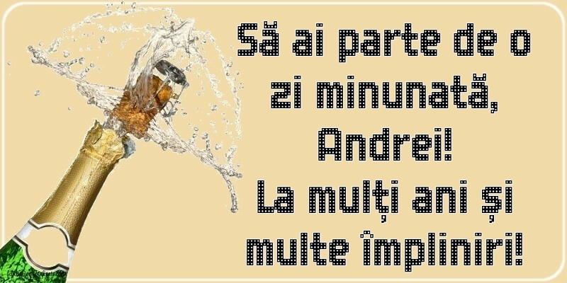 Imagini de la mulți ani de Sfântul Andrei: Șampanie