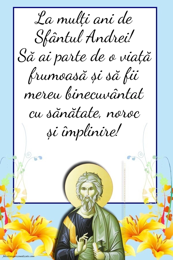 Imagini de la mulți ani de Sfântul Andrei: Sf. Andrei